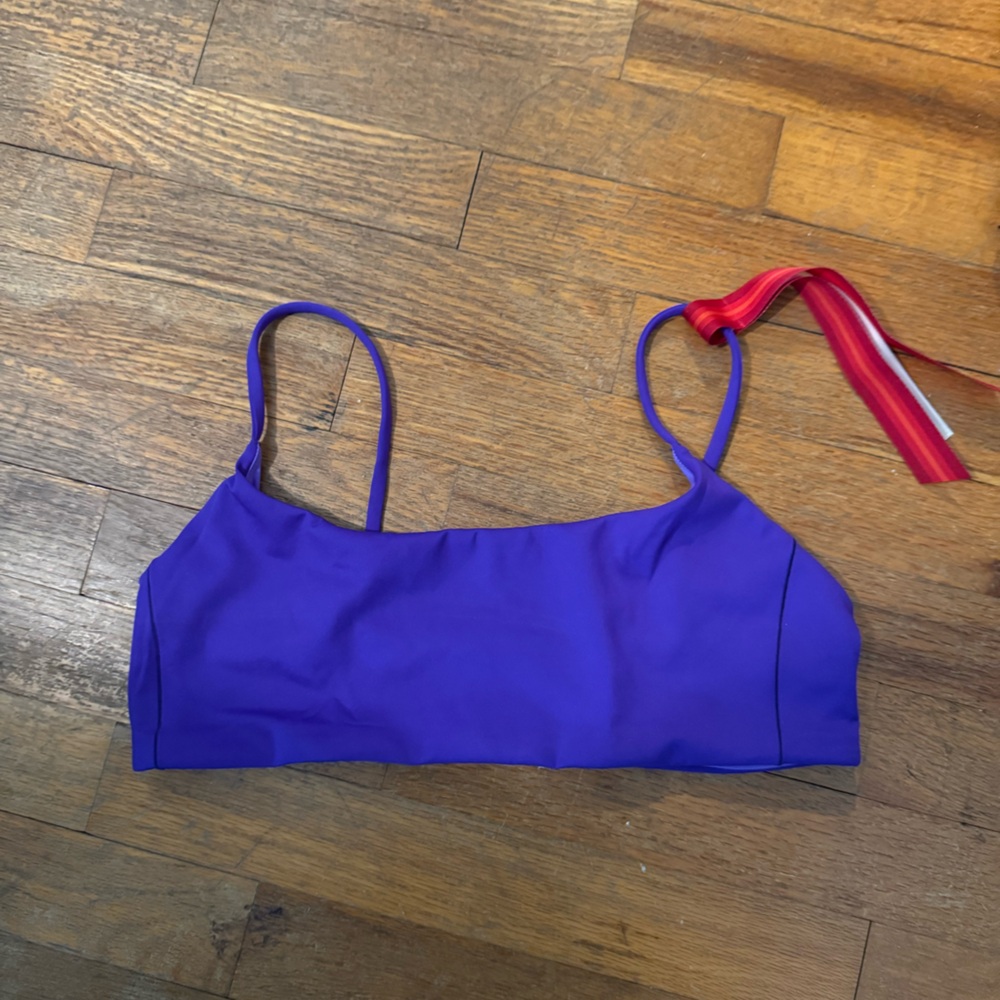 Left on Friday pool days top, size large color bon voyage purple.